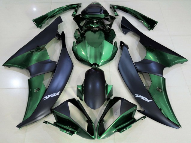 Erschwingliche Yamaha R6 Motorrad Verkleidung 2008-2016 - Grun Matt Schwarz