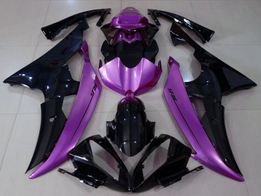 Erschwingliche Yamaha R6 Motorrad Verkleidung 2008-2016 - Lila Glanzendes Schwarz