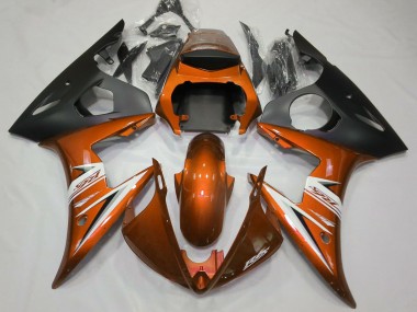 Erschwingliche Yamaha R6 Motorrad Verkleidung 2003-2004 - Orange Weiss Matt Schwarz
