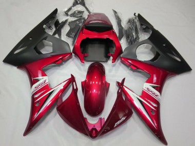 Erschwingliche Yamaha R6 Motorrad Verkleidung 2003-2004 - Rot Weiss Matt Schwarz