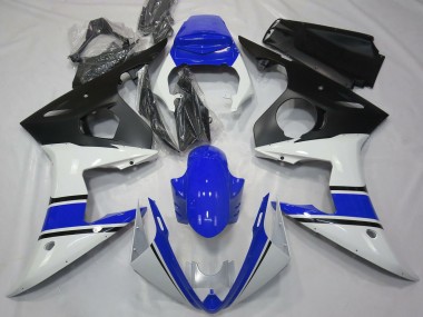 Erschwingliche Yamaha R6 Motorrad Verkleidung 2003-2004 - Weiss Blau Matt Schwarz