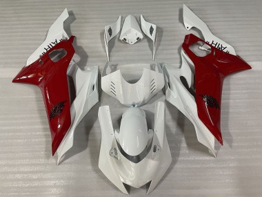 Erschwingliche Yamaha R6 Motorrad Verkleidung 2017-2023 - Weiss Kastanienbraun Rot