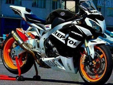 Erschwingliche Honda CBR1000RR Motorrad Verkleidung 2008-2011 - Silber Weiss Glanzendes Schwarz Repsol