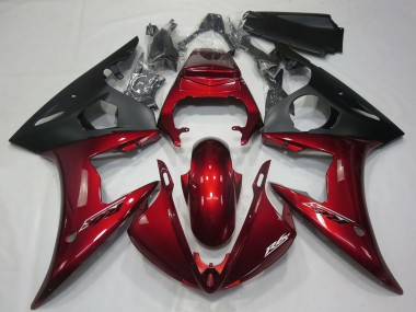 Erschwingliche Yamaha R6 Motorrad Verkleidung 2005 - Dunkel Rot Matt Schwarz