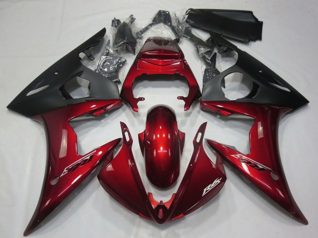 Erschwingliche Yamaha R6 Motorrad Verkleidung 2005 - Dunkel Rot Matt Schwarz