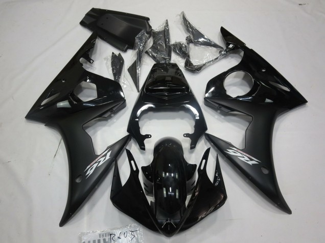Erschwingliche Yamaha R6 Motorrad Verkleidung 2005 - Glanzendes Schwarz Matt Schwarz Weiss