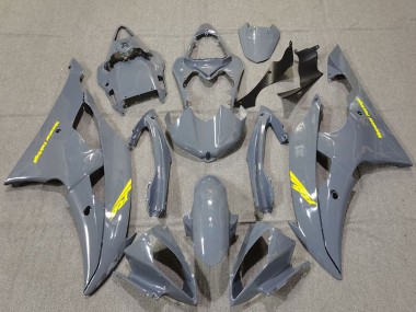 Erschwingliche Yamaha R6 Motorrad Verkleidung 2008-2016 - Nardo Grau Hohe Sichtbarkeit Gelb Aufkleber