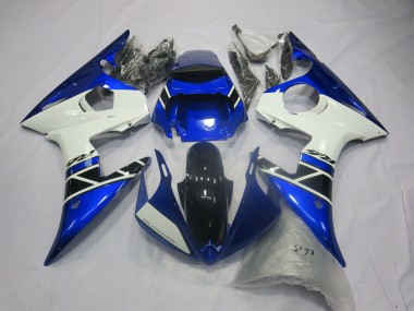 Erschwingliche Yamaha R6 Motorrad Verkleidung 2005 - Blau Weiss Glanzendes Schwarz