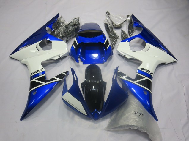 Erschwingliche Yamaha R6 Motorrad Verkleidung 2005 - Blau Weiss Glanzendes Schwarz
