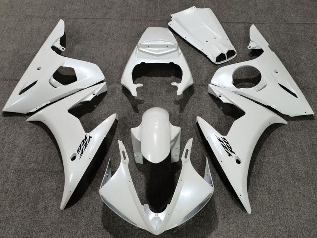 Erschwingliche Yamaha R6 Motorrad Verkleidung 2005 - Perl Weiss
