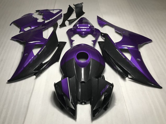Erschwingliche Yamaha R6 Motorrad Verkleidung 2008-2016 - Lila Carbonfaser Stil