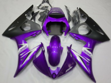 Erschwingliche Yamaha R6 Motorrad Verkleidung 2003-2004 - Lila Weiss Matt Schwarz