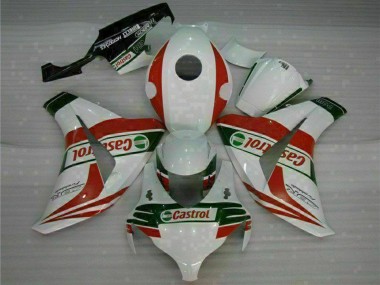 Erschwingliche Honda CBR1000RR Motorrad Verkleidung 2008-2011 - Weiss Rot Grun Castrol