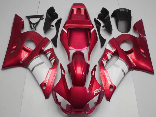 Erschwingliche Yamaha R6 Motorrad Verkleidung 1998-2002 - Rot Weiss