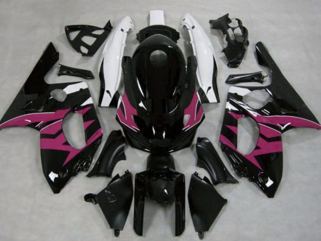 Erschwingliche Yamaha YZF600R Thundercat Motorrad Verkleidung 1996-2007 - Glanzendes Schwarz Dunkel Rosa Weiss