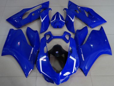 Erschwingliche Ducati 1199 Motorrad Verkleidung 2011-2014 - Glanzendes Blau Weiss