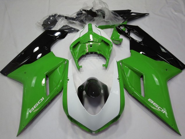 Erschwingliche Ducati 1098 Motorrad Verkleidung 2007-2014 - Grun Schwarz Weiss