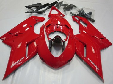 Erschwingliche Ducati 1098 Motorrad Verkleidung 2007-2014 - Glanzendes Rot Glanzendes Schwarz