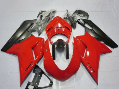 Erschwingliche Ducati 848 Motorrad Verkleidung 2007-2014 - Rot Matt Schwarz