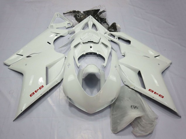 Erschwingliche Ducati 848 Motorrad Verkleidung 2007-2014 - Perl Weiss