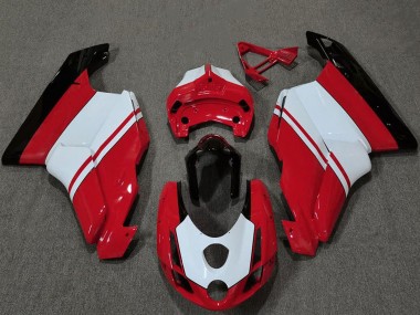 Erschwingliche Ducati 749 999 Motorrad Verkleidung 2003-2004 - Weiss Rot Glanzendes Schwarz