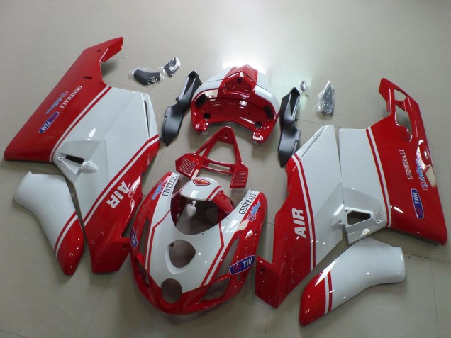 Erschwingliche Ducati 749 999 Motorrad Verkleidung 2003-2004 - Weiss Rot Air Generali Tim