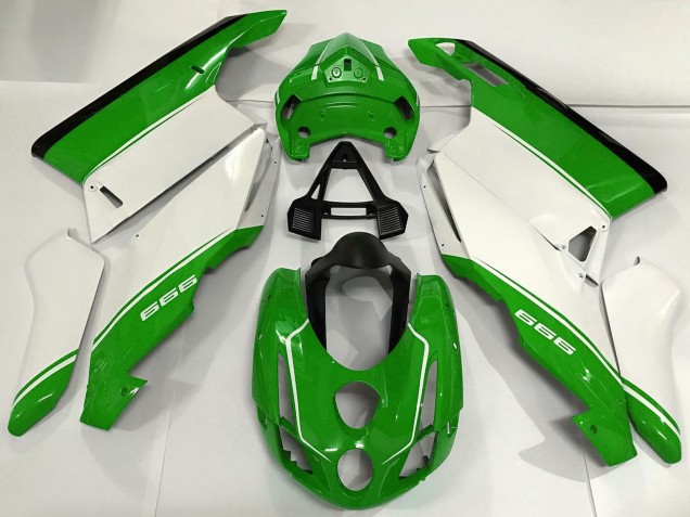 Erschwingliche Ducati 999 Motorrad Verkleidung 2003-2004 - Weiss Grun Schwarz