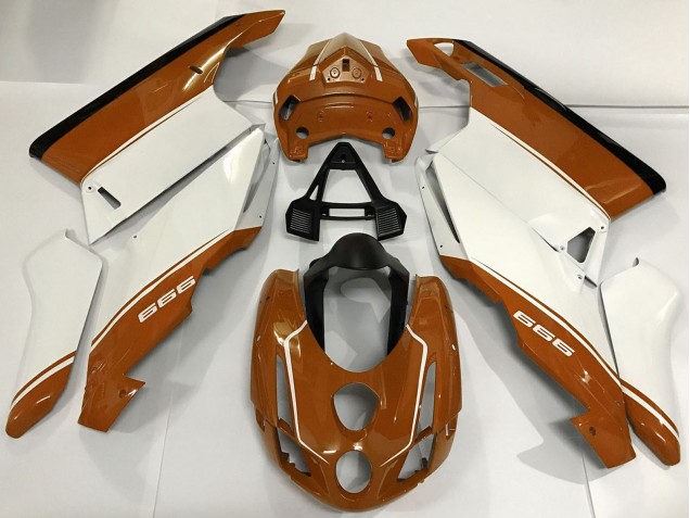 Erschwingliche Ducati 999 Motorrad Verkleidung 2003-2004 - Weiss Braun Schwarz