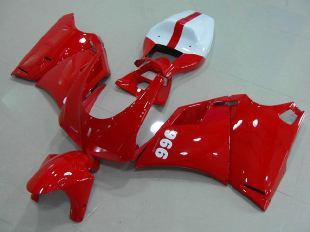 Erschwingliche Ducati 996 Motorrad Verkleidung 1993-2005 - Glanzendes Rot Weiss