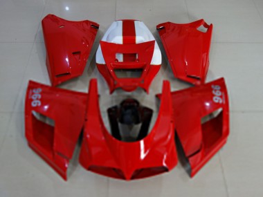 Erschwingliche Ducati 996 Motorrad Verkleidung 1993-2005 - Glanzendes Rot Weiss Schwarz