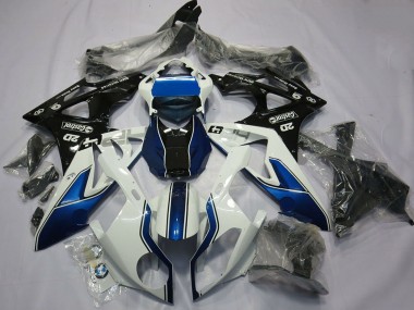 Erschwingliche BMW S1000RR Motorrad Verkleidung 2015-2016 - Weiss Blau Glanzendes Schwarz