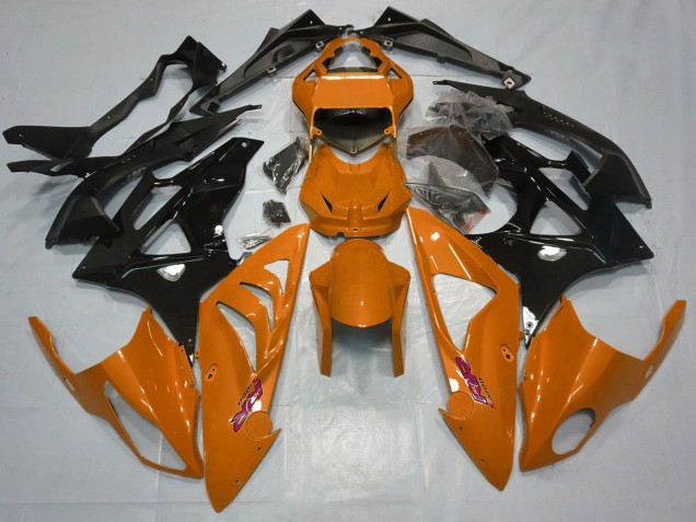 Erschwingliche BMW S1000RR Motorrad Verkleidung 2015-2016 - Orange Glanzendes Schwarz
