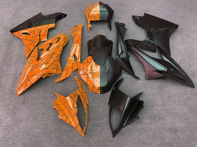 Erschwingliche BMW S1000RR Motorrad Verkleidung 2015-2016 - Orange Matt Schwarz Geteiltes