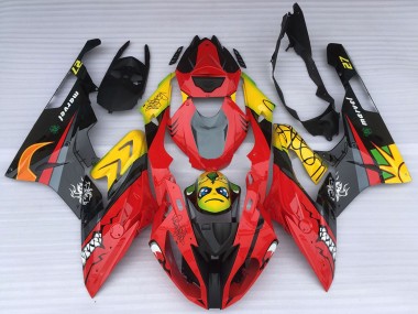Erschwingliche BMW S1000RR Motorrad Verkleidung 2015-2016 - Gelb Rot Schwarz Hai