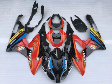 Erschwingliche BMW S1000RR Motorrad Verkleidung 2015-2016 - Rot Glanzendes Schwarz Hai