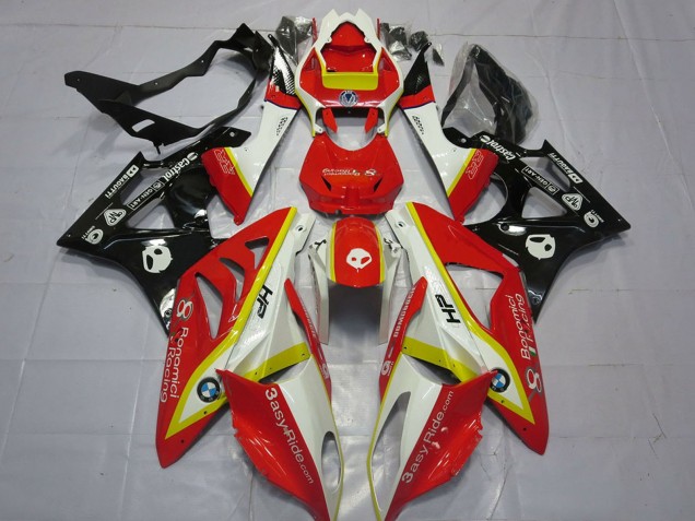 Erschwingliche BMW S1000RR Motorrad Verkleidung 2009-2014 - Weiss Rot Gelb Glanzendes Schwarz