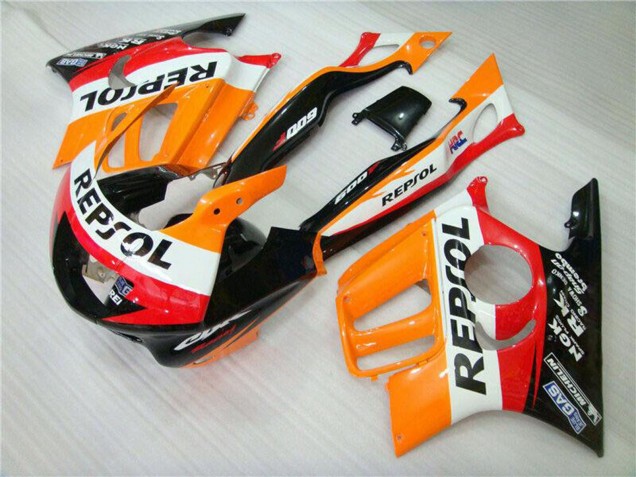 Erschwingliche Honda CBR600 F3 Motorrad Verkleidung 1995-1996 - Orange Weiss Rot Glanzendes Schwarz Repsol