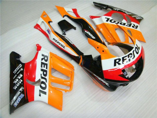 Erschwingliche Honda CBR600 F3 Motorrad Verkleidung 1995-1996 - Orange Weiss Rot Glanzendes Schwarz Repsol