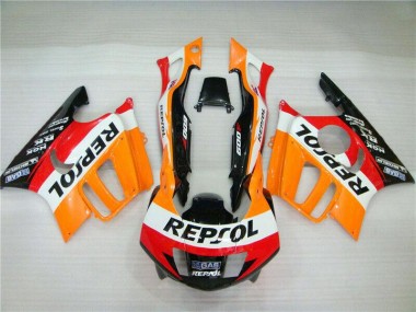 Erschwingliche Honda CBR600 F3 Motorrad Verkleidung 1995-1996 - Orange Weiss Rot Glanzendes Schwarz Repsol