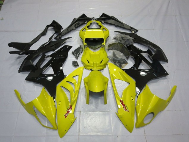 Erschwingliche BMW S1000RR Motorrad Verkleidung 2009-2014 - Gelb Glanzendes Schwarz
