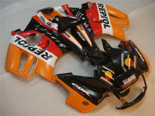 Erschwingliche Honda CBR600 F3 Motorrad Verkleidung 1995-1996 - Orange Weiss Rot Glanzendes Schwarz Repsol