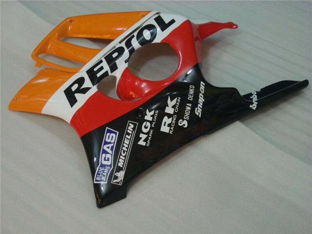 Erschwingliche Honda CBR600 F3 Motorrad Verkleidung 1995-1996 - Orange Weiss Rot Glanzendes Schwarz Repsol