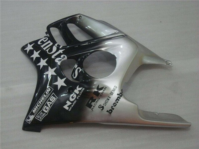 Erschwingliche Honda CBR600 F3 Motorrad Verkleidung 1995-1996 - Silber Glanzendes Schwarz SevenStars