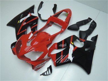 Erschwingliche Honda CBR600 F4i Motorrad Verkleidung 2001-2003 - Rot Glanzendes Schwarz