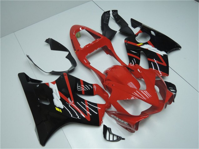 Erschwingliche Honda CBR600 F4i Motorrad Verkleidung 2001-2003 - Rot Glanzendes Schwarz