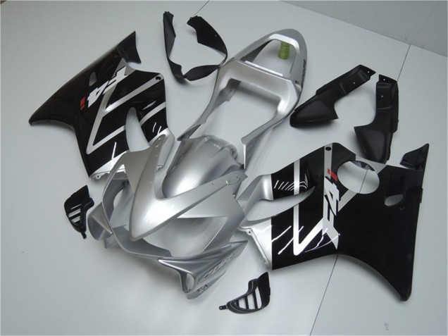 Erschwingliche Honda CBR600 F4i Motorrad Verkleidung 2001-2003 - Silber Glanzendes Schwarz