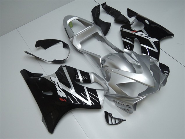 Erschwingliche Honda CBR600 F4i Motorrad Verkleidung 2001-2003 - Silber Glanzendes Schwarz