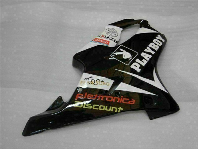 Erschwingliche Honda CBR600 F4i Motorrad Verkleidung 2001-2003 - Weiss Gelb Glanzendes Schwarz Playboy