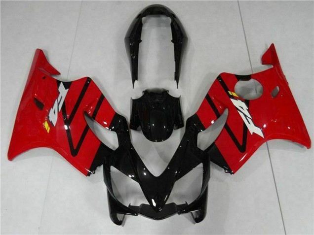 Erschwingliche Honda CBR600 F4i Motorrad Verkleidung 2004-2007 - Rot Glanzendes Schwarz
