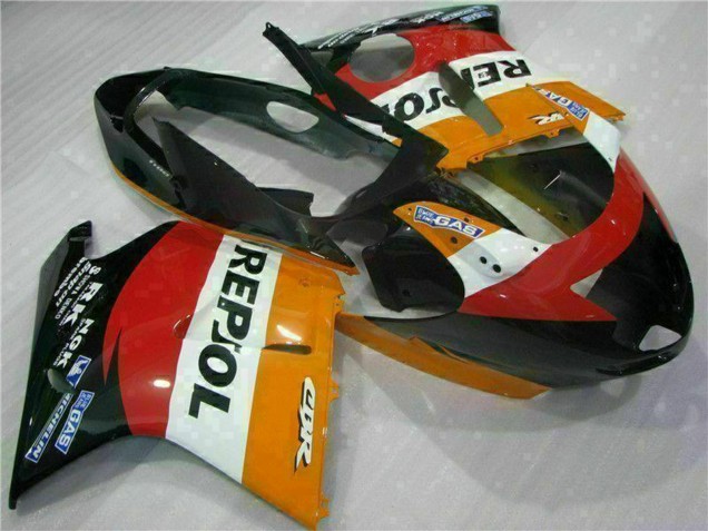 Erschwingliche Honda CBR1100XX Blackbird Motorrad Verkleidung 1996-2007 - Orange Weiss Rot Glanzendes Schwarz Repsol